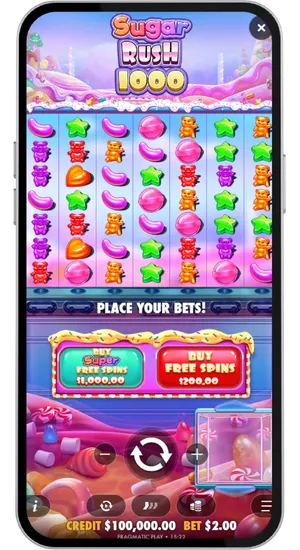 Sugar Rush 1000 base game with Bonus Buy options