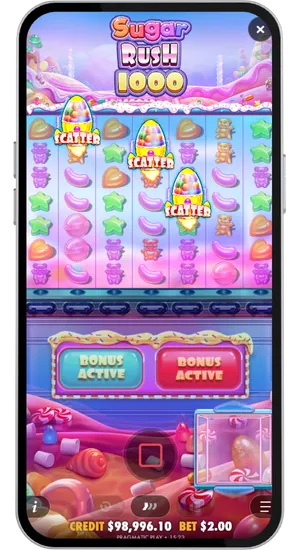 Sugar Rush 1000 scatters triggering Free Spins