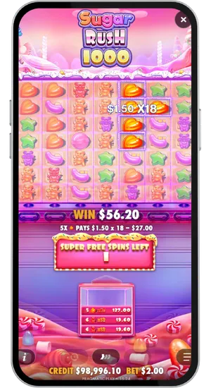 Sugar Rush 1000 Super Free Spins with multipliers