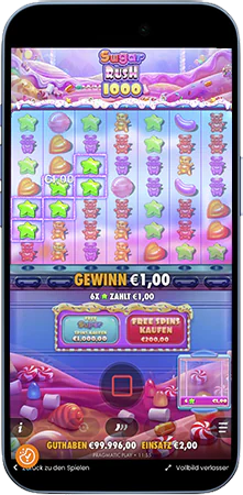 Sugar Rush 1000 Gewinncluster mit Tumble