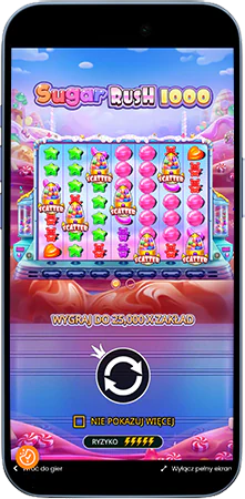 Ekran startowy Sugar Rush 1000 z polami mnożników